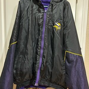 Minnesota Vikings NFL vintage 1990s reversible hooded jacket